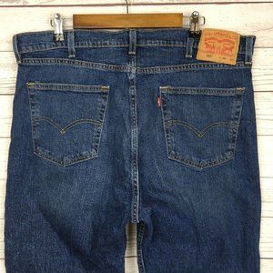 Levis 505 Mens Regular Fit Blue Jeans 40x30 Cotton Stretch Blend‎ Denim